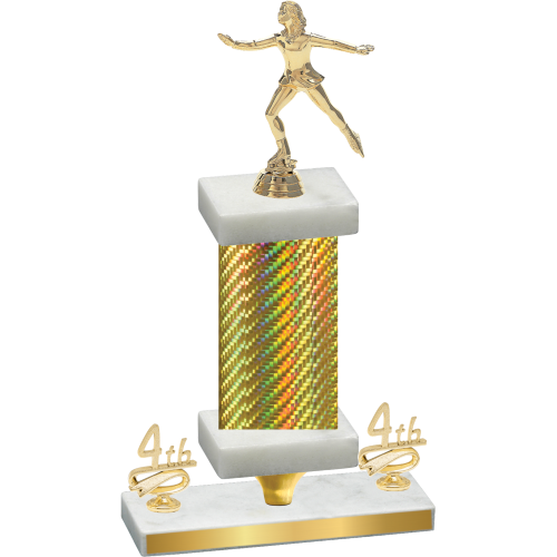 Premium Single Gold Carbon Fiber Fourth Place Skater Trophy