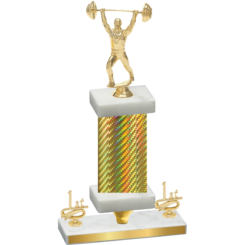 Premium Single Gold Carbon Fiber First Place Weights Trophy