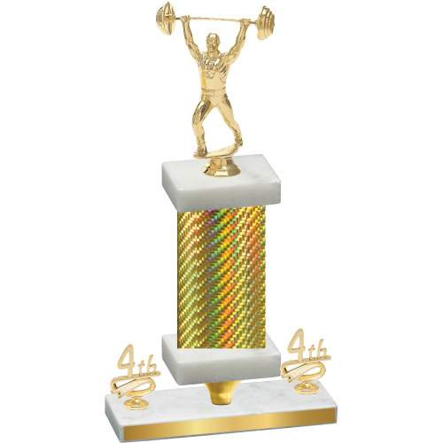 Premium Single Gold Carbon Fiber Fourth Place Weights Trophy