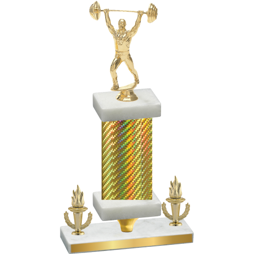 Premium Single Gold Carbon Fiber Victory Weights Trophy