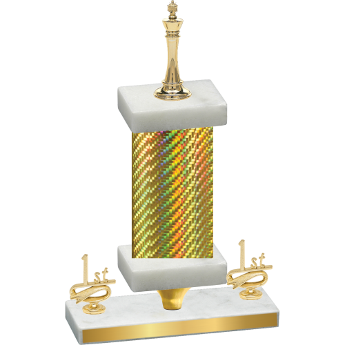Premium Single Gold Carbon Fiber First Place Chess Trophy