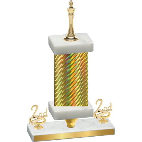 Premium Single Gold Carbon Fiber Second Place Chess Trophy