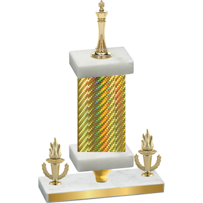 Premium Single Gold Carbon Fiber Victory Chess Trophy