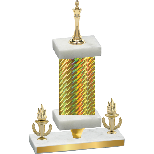 Premium Single Gold Carbon Fiber Victory Chess Trophy
