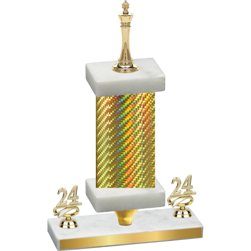 Premium Single Gold Carbon Fiber Year Chess Trophy