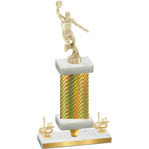 Premium Single Gold Carbon Fiber First Place Basketball Trophy