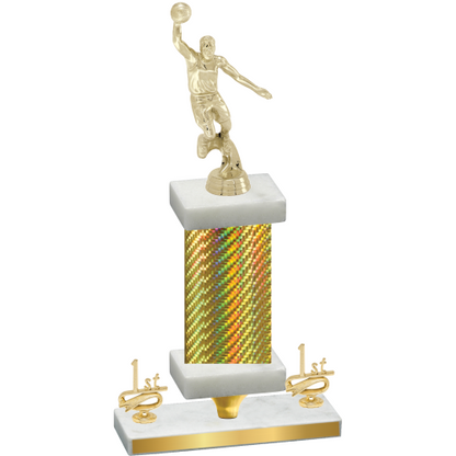 Premium Single Gold Carbon Fiber First Place Basketball Trophy