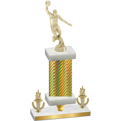 Premium Single Gold Carbon Fiber Victory Basketball Trophy