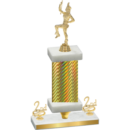 Premium Single Gold Carbon Fiber Second Place Majorette Trophy
