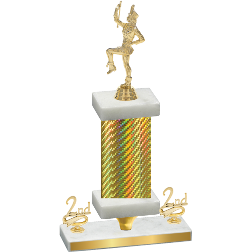 Premium Single Gold Carbon Fiber Second Place Majorette Trophy