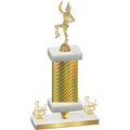 Premium Single Gold Carbon Fiber Third Place Majorette Trophy