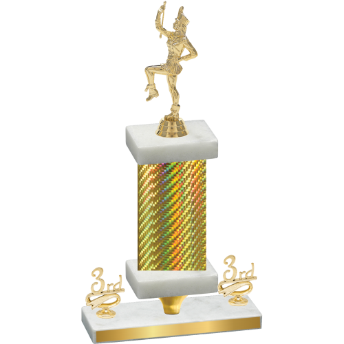 Premium Single Gold Carbon Fiber Third Place Majorette Trophy