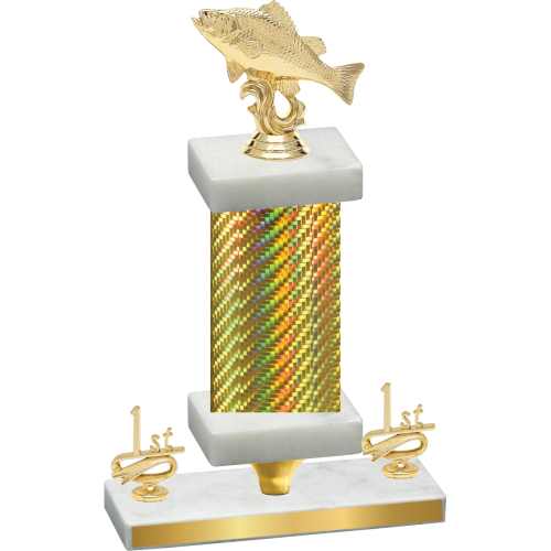 Premium Single Gold Carbon Fiber First Place Fishing Trophy