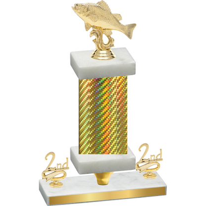 Premium Single Gold Carbon Fiber Second Place Fishing Trophy