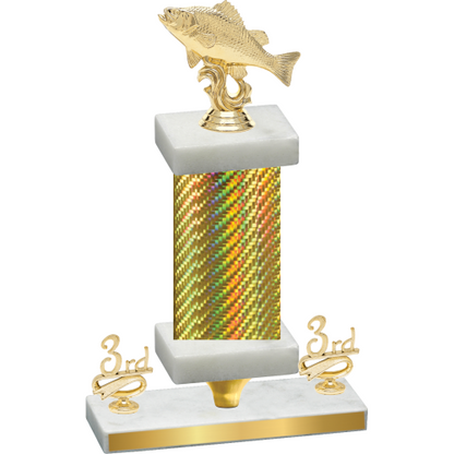 Premium Single Gold Carbon Fiber Third Place Fishing Trophy