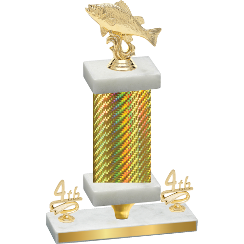 Premium Single Gold Carbon Fiber Fourth Place Fishing Trophy