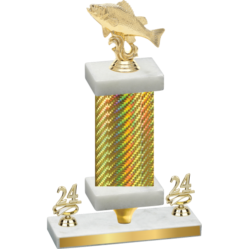 Premium Single Gold Carbon Fiber Year Fishing Trophy