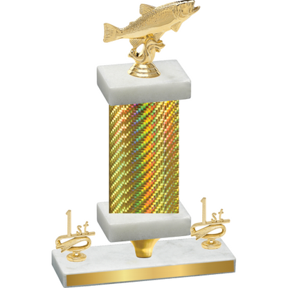 Premium Single Gold Carbon Fiber First Place Fishing Trophy