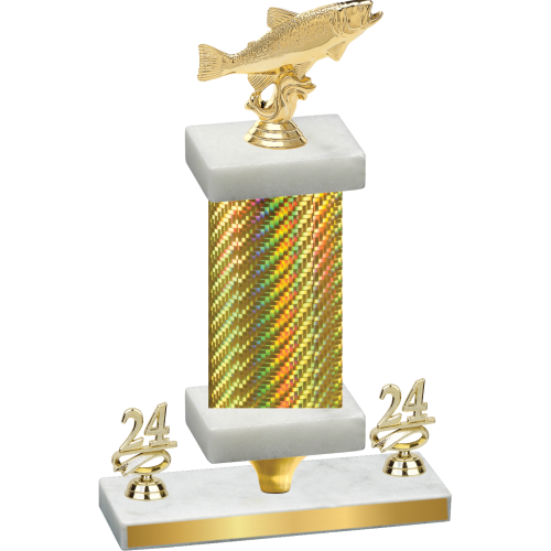 Premium Single Gold Carbon Fiber Year Fishing Trophy