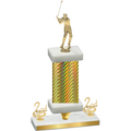 Premium Single Gold Carbon Fiber Second Place Golf Trophy