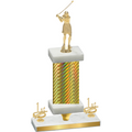 Premium Single Gold Carbon Fiber First Place Golf Trophy