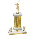 Premium Single Gold Carbon Fiber Year Golf Trophy