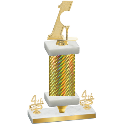 Premium Single Gold Carbon Fiber Fourth Place Golf Trophy