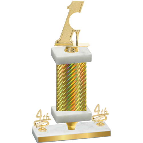 Premium Single Gold Carbon Fiber Fourth Place Golf Trophy
