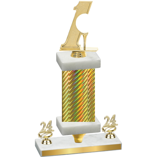 Premium Single Gold Carbon Fiber Year Golf Trophy