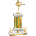 Premium Single Gold Carbon Fiber Second Place Karate Trophy