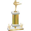 Premium Single Gold Carbon Fiber Third Place Karate Trophy