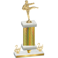Premium Single Gold Carbon Fiber Second Place Karate Trophy