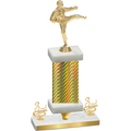 Premium Single Gold Carbon Fiber Third Place Karate Trophy