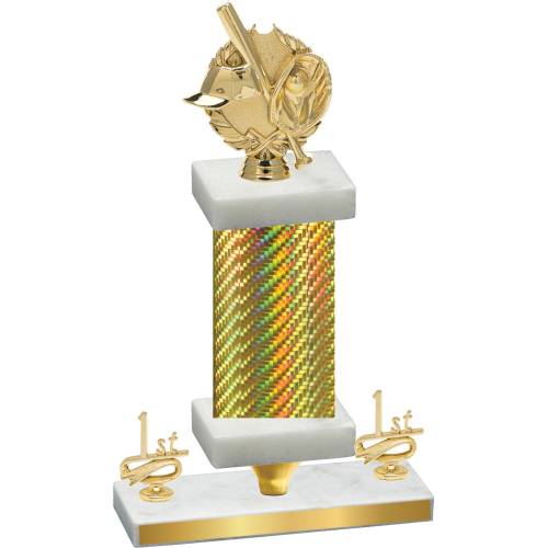 Premium Single Gold Carbon Fiber First Place Baseball Trophy