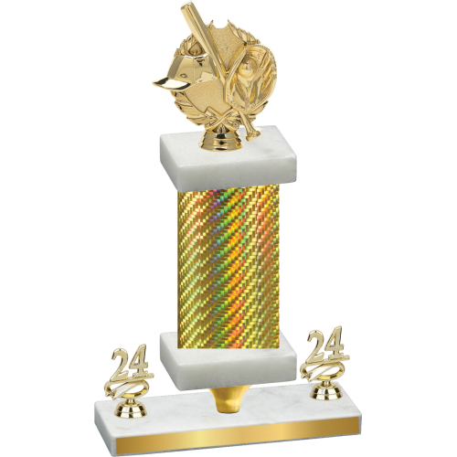 Premium Single Gold Carbon Fiber Year Baseball Trophy