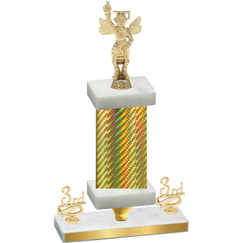 Premium Single Gold Carbon Fiber Third Place Academics Trophy