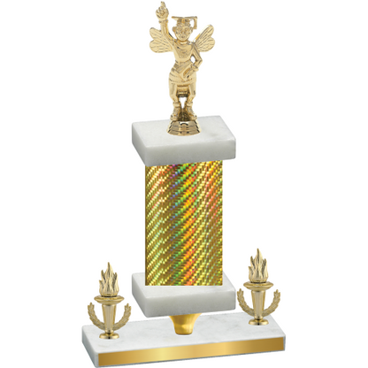 Premium Single Gold Carbon Fiber Victory Academics Trophy
