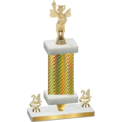Premium Single Gold Carbon Fiber Year Academics Trophy