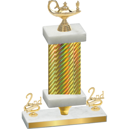 Premium Single Gold Carbon Fiber Second Place Academics Trophy
