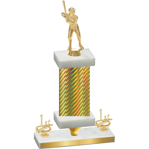 Premium Single Gold Carbon Fiber First Place Baseball Trophy