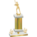 Premium Single Gold Carbon Fiber Fourth Place Softball Trophy
