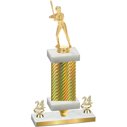Premium Single Gold Carbon Fiber Year Softball Trophy