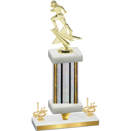 Premium Single Silver Glacier First Place Football Trophy