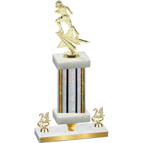 Premium Single Silver Glacier Year Football Trophy