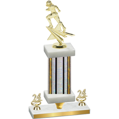 Premium Single Silver Glacier Year Football Trophy