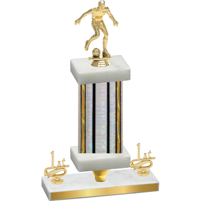 Premium Single Silver Glacier First Place Soccer Trophy