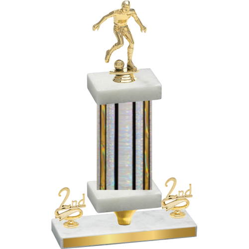 Premium Single Silver Glacier Second Place Soccer Trophy