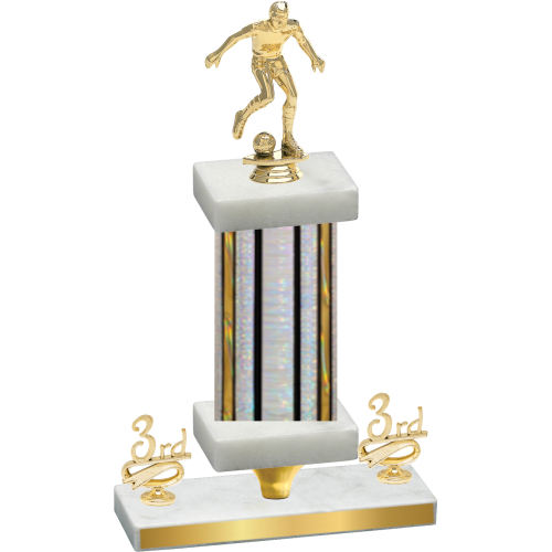 Premium Single Silver Glacier Third Place Soccer Trophy