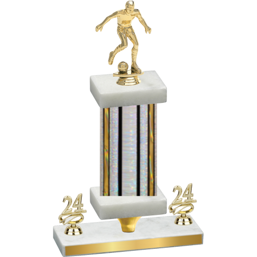 Premium Single Silver Glacier Year Soccer Trophy