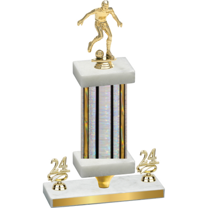 Premium Single Silver Glacier Year Soccer Trophy